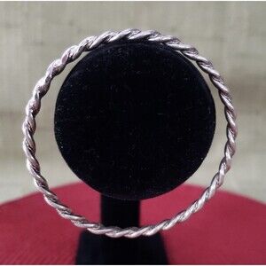 Vintage Unsigned Silver Colored Twisted Metal Bangle/Cuff Bracelet, Thin Band